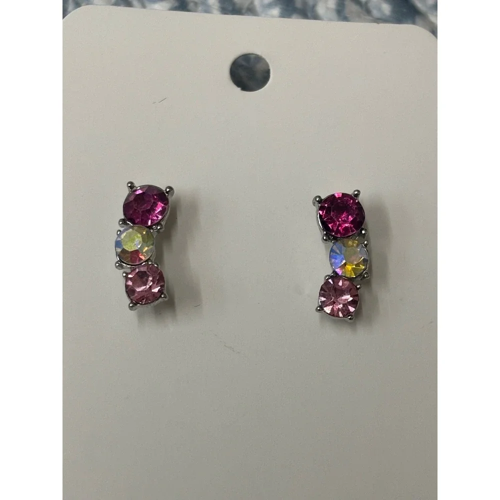 #43. Vertical Cluster Stud Earrings